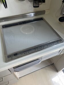 京都市西京区 ガスコンロからIHクッキングヒーターへ交換工事